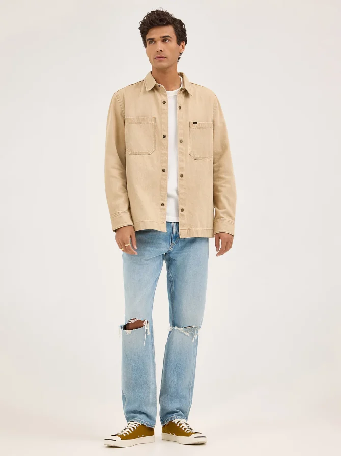 Men's Double Pocket Snap Front Overshirt - Image 2