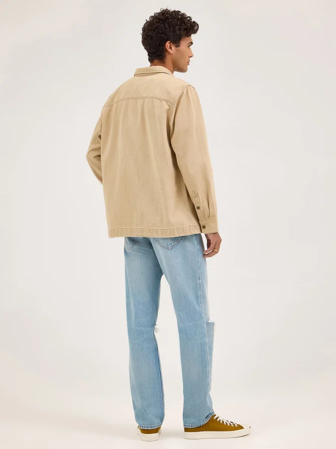Men's Double Pocket Snap Front Overshirt - Image 3