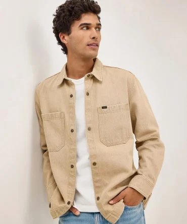 Men's Double Pocket Snap Front Overshirt