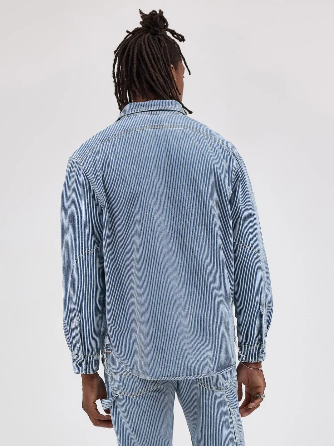 Men's Lee 101 Railroad Stripe Selvedge Worker Shirt - Image 3