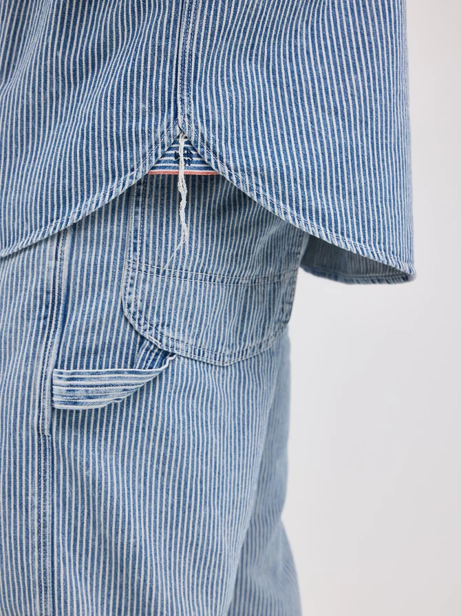 Men's Lee 101 Railroad Stripe Selvedge Worker Shirt - Image 5