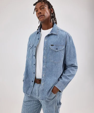 Men's Lee 101 Railroad Stripe Selvedge Worker Shirt