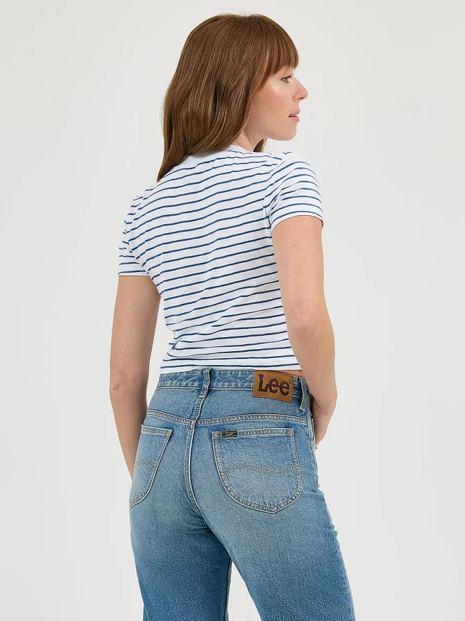 Women's Fitted Crop Logo Tee - Image 3