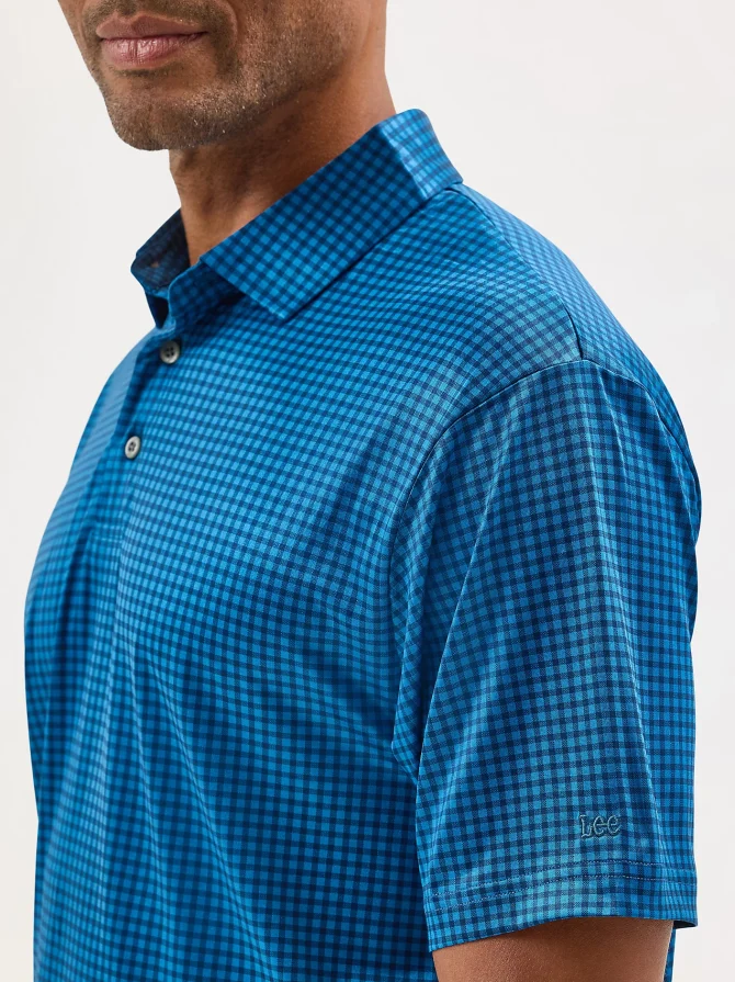 Men's Golf Series Plaid Polo Shirt - Image 4