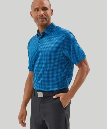 Men's Golf Series Plaid Polo Shirt