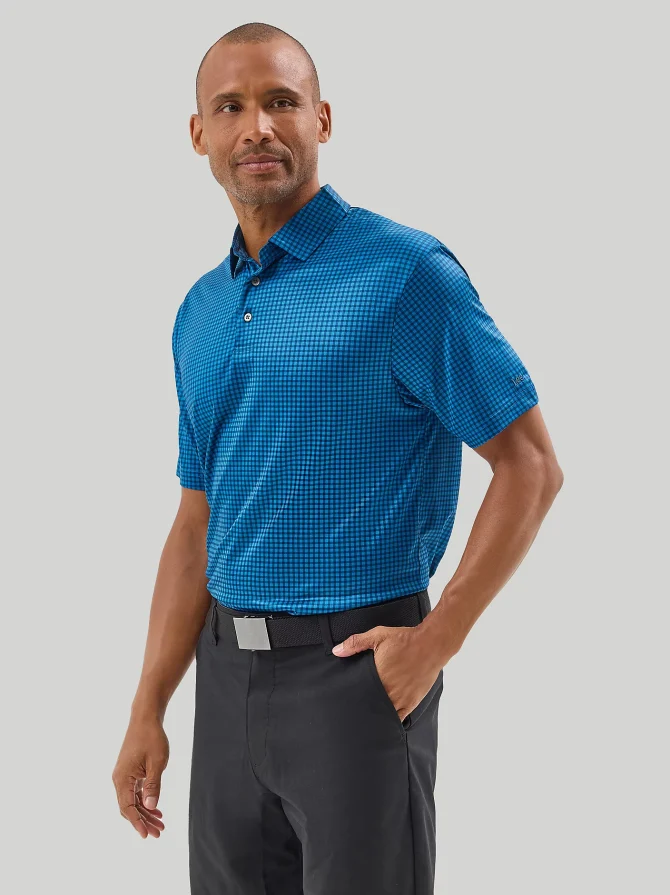 Men's Golf Series Plaid Polo Shirt