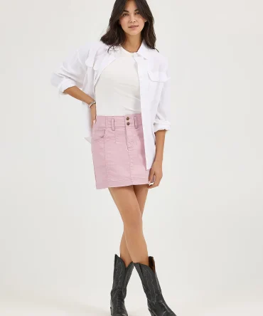 Women's High Rise Seamed Mini Skirt