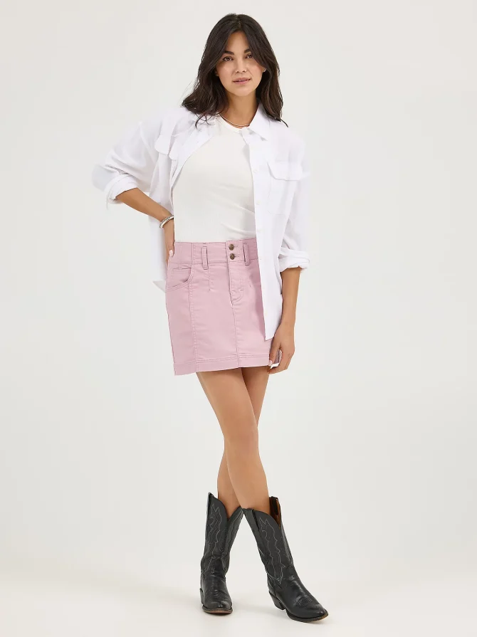 Women's High Rise Seamed Mini Skirt