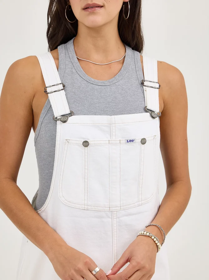 Women's Loose Bib Denim Overall Dress - Image 4