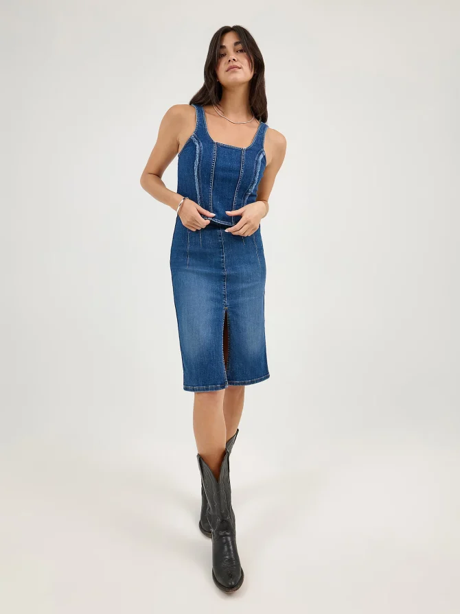 Women's High Rise Front Slit Pull On Skirt - Image 6