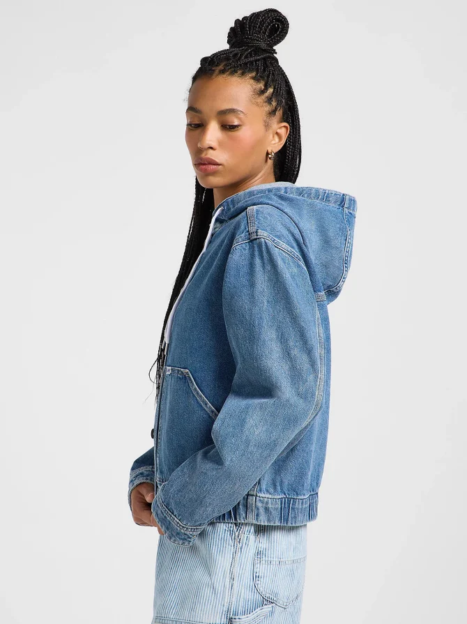 Women's Light Weight Denim Utility Jacket - Image 4