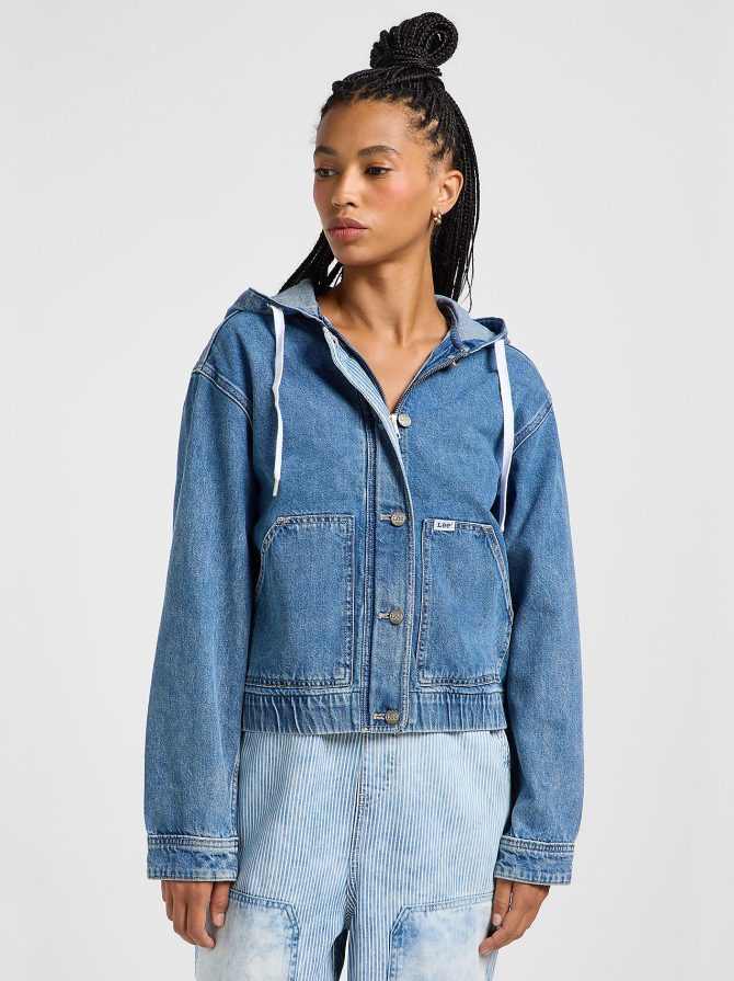 Women's Light Weight Denim Utility Jacket