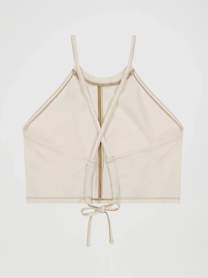 Women's Backless Tie Halter Tank - Image 7