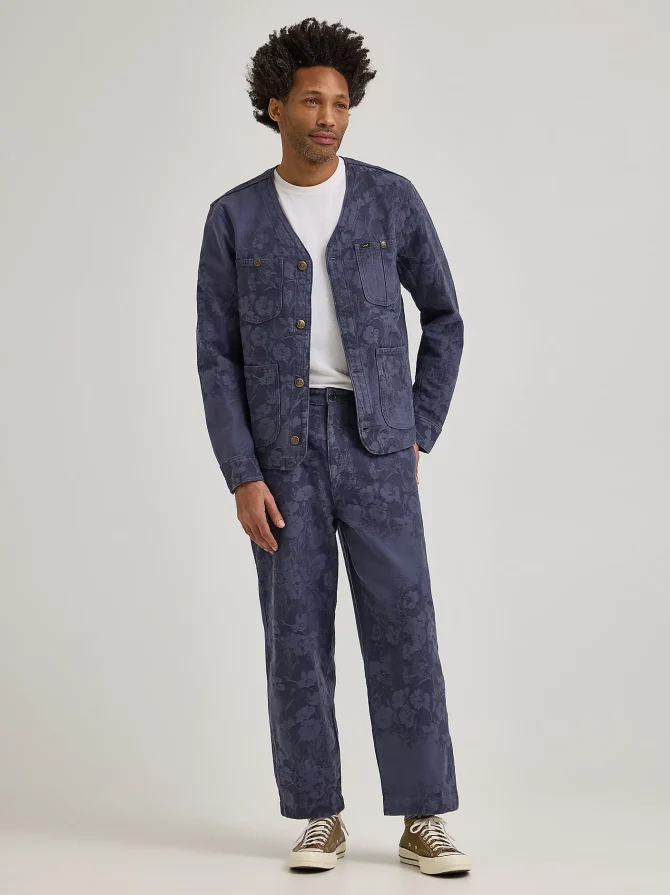 Men's Lee® x Paul Smith Jacquard Collarless Chore Coat - Image 2