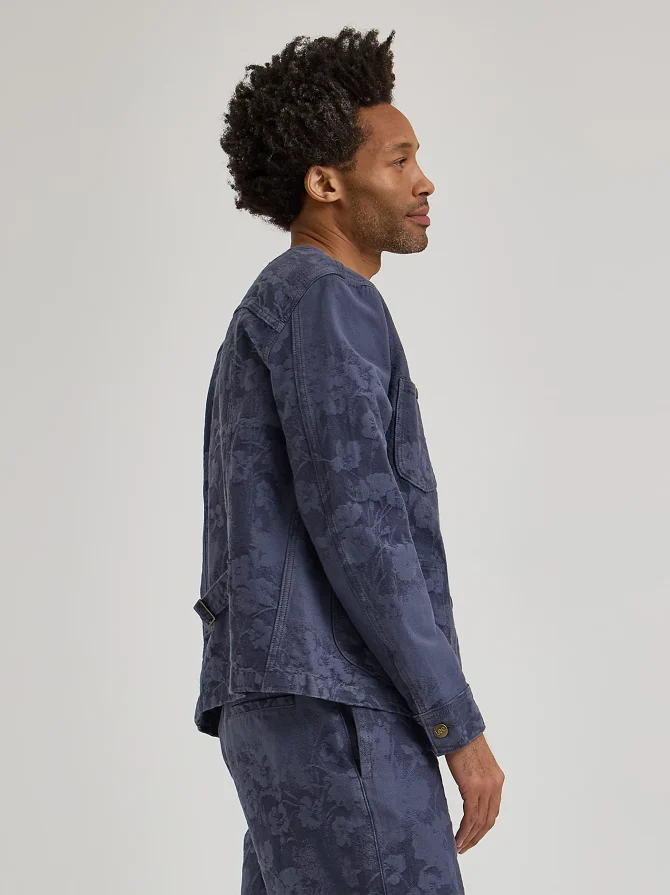 Men's Lee® x Paul Smith Jacquard Collarless Chore Coat - Image 4