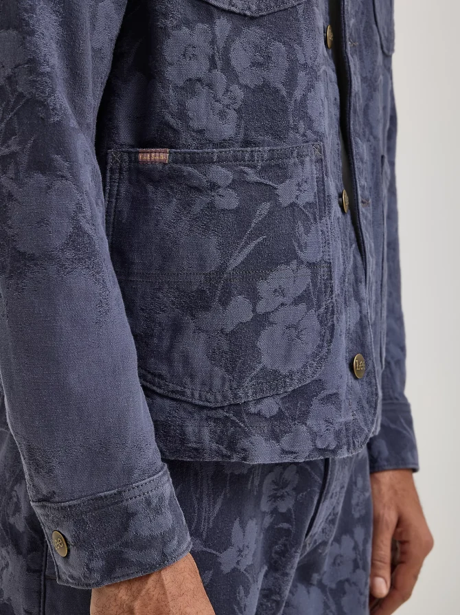 Men's Lee® x Paul Smith Jacquard Collarless Chore Coat - Image 5