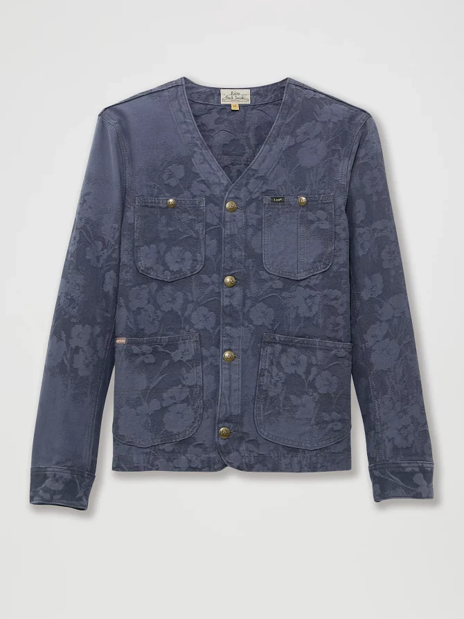Men's Lee® x Paul Smith Jacquard Collarless Chore Coat - Image 8