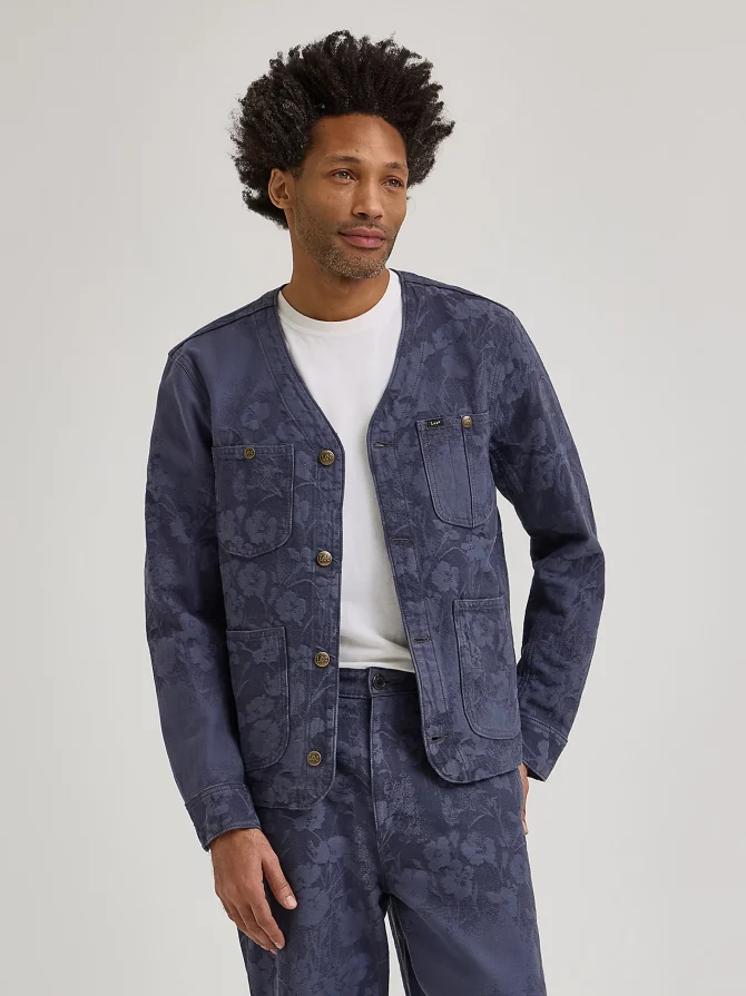 Men's Lee® x Paul Smith Jacquard Collarless Chore Coat