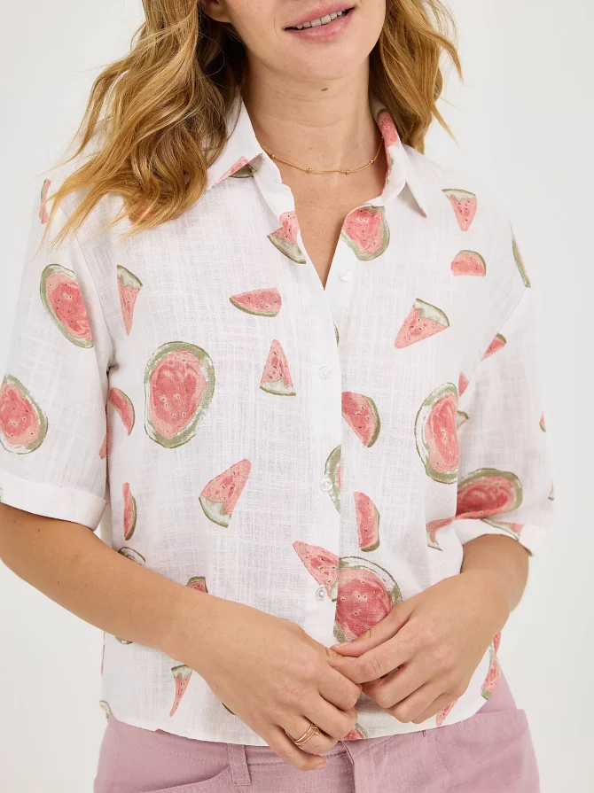 Women's Crop Fit Camp Shirt - Image 3