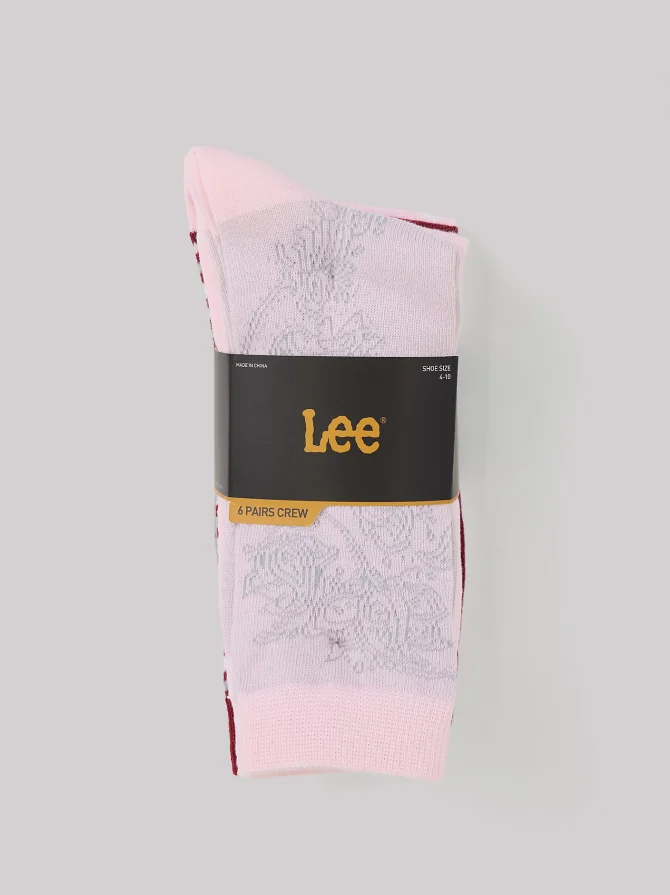 Women's 6-Pack Assorted Crew Socks - Image 2