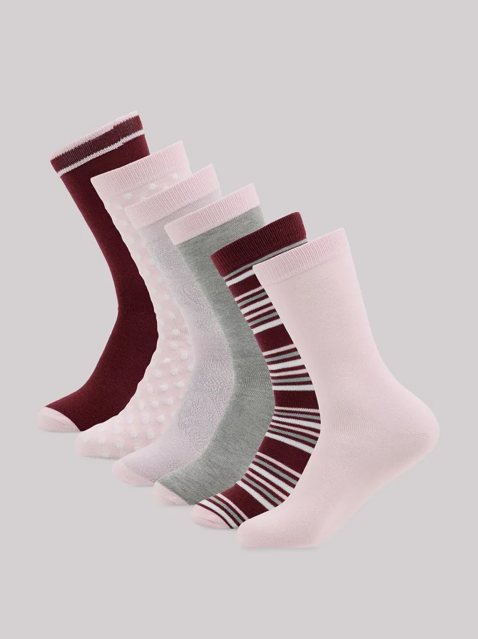 Women's 6-Pack Assorted Crew Socks
