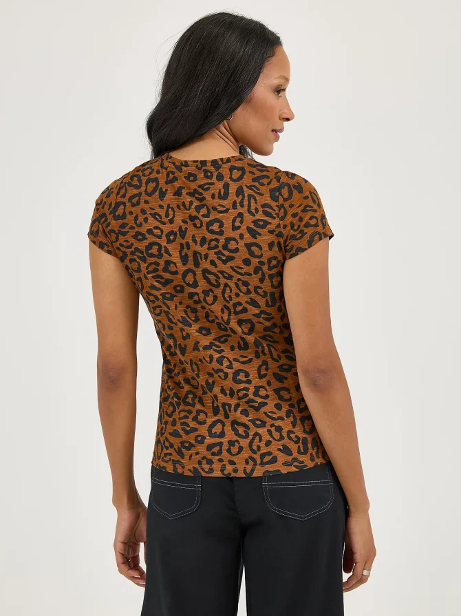 Women's Basic V-Neck Print Tee - Image 2