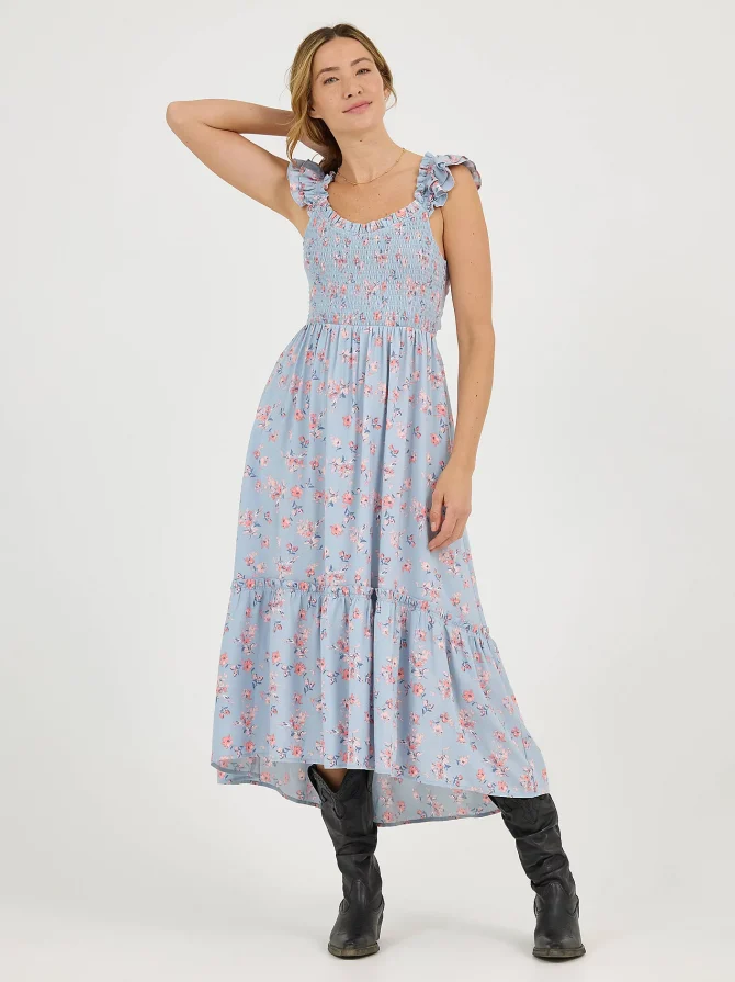 Women's Floral Print Backless Babydoll Dress - Image 3