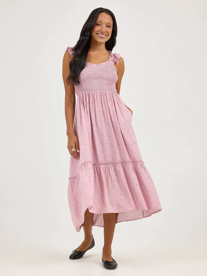 Women's Floral Print Backless Babydoll Dress