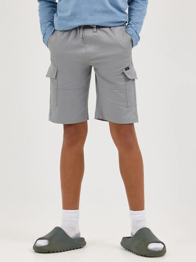 Boy's Rib Stretch Pull On Cargo Short - Image 2