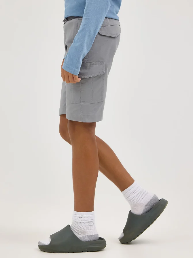 Boy's Rib Stretch Pull On Cargo Short - Image 4