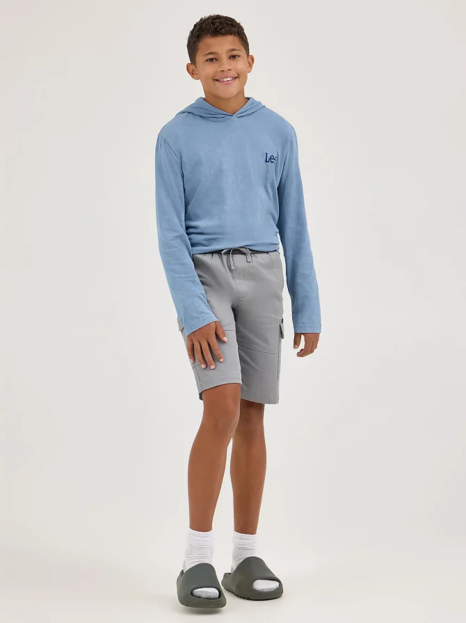 Boy's Rib Stretch Pull On Cargo Short