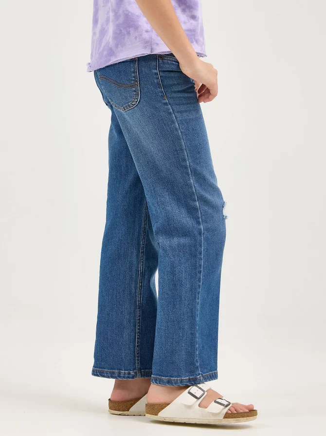Girl's Distressed Wide Leg Jean - Image 4