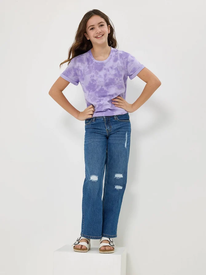 Girl's Distressed Wide Leg Jean - Image 7