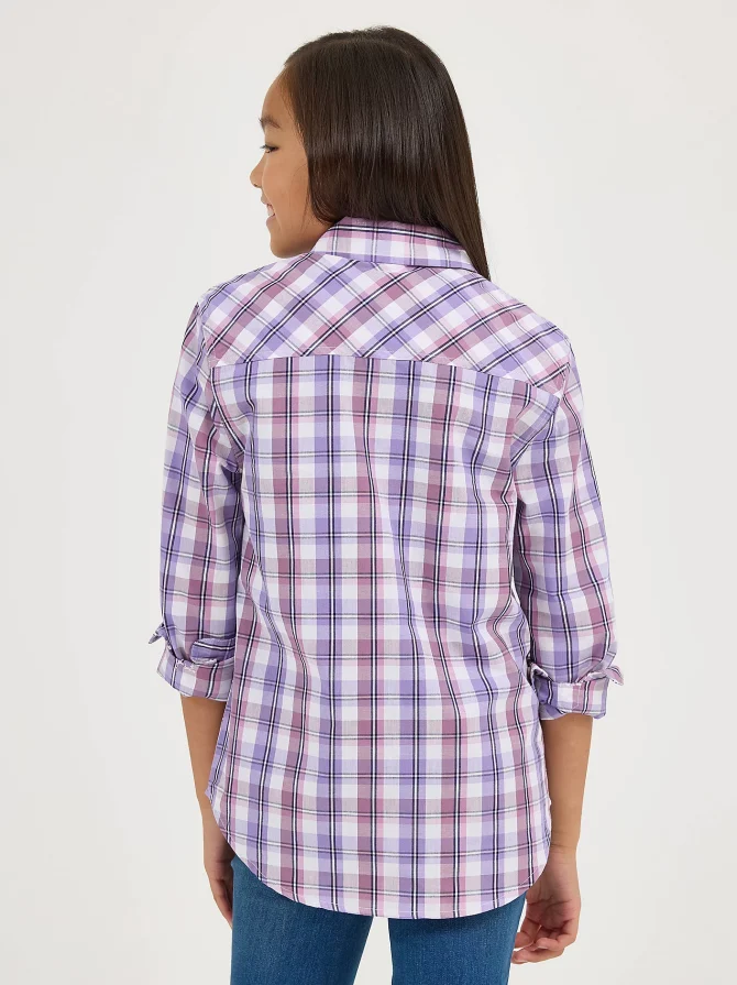 Girl's Plaid Button Down Shirt - Image 2