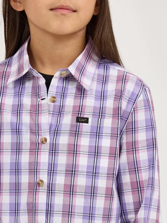 Girl's Plaid Button Down Shirt - Image 3