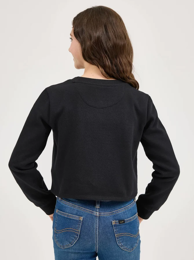 Girl's Crop Logo Crewneck - Image 2