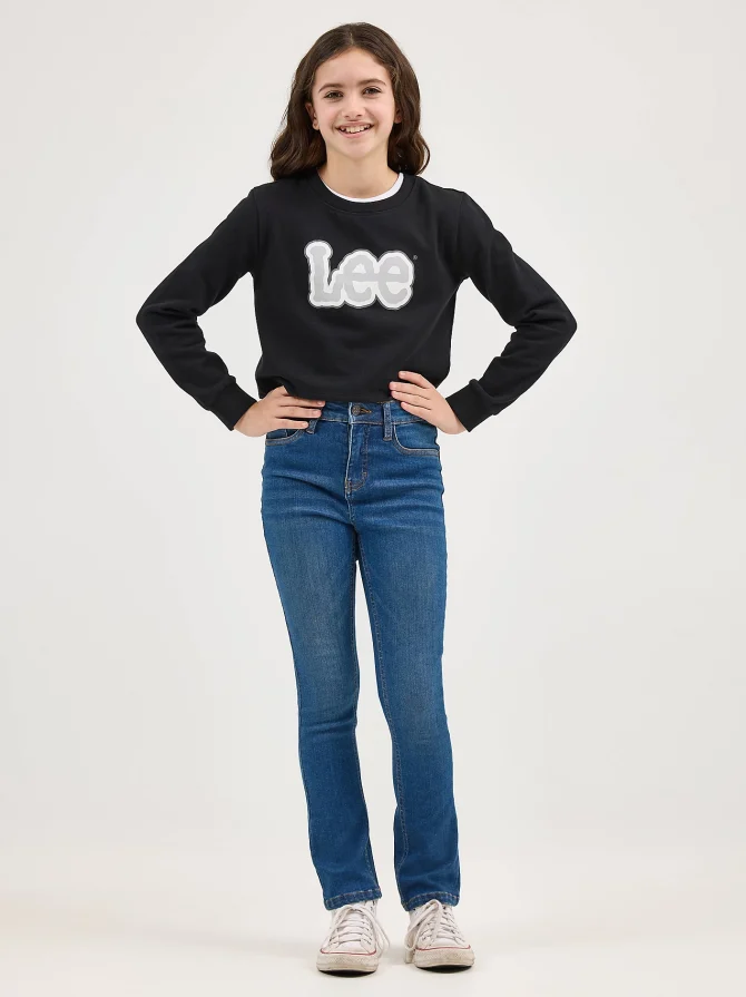 Girl's Crop Logo Crewneck - Image 4