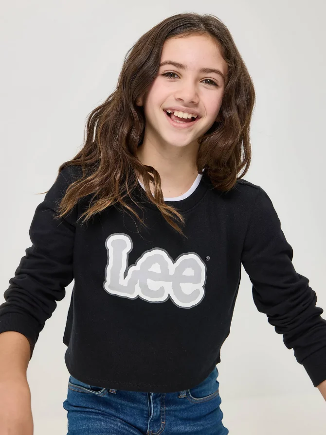 Girl's Crop Logo Crewneck - Image 5