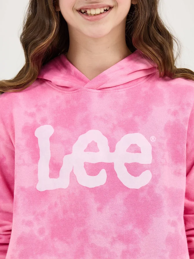 Girl's Tie Dye Crop Logo Hoodie - Image 3