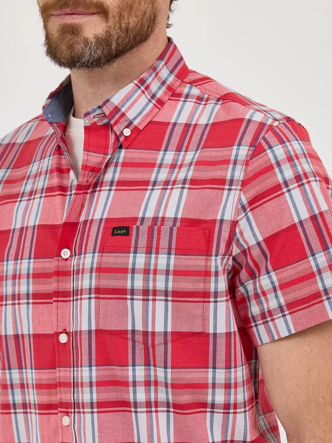 Men's One Pocket Plaid Button Down Shirt - Image 3