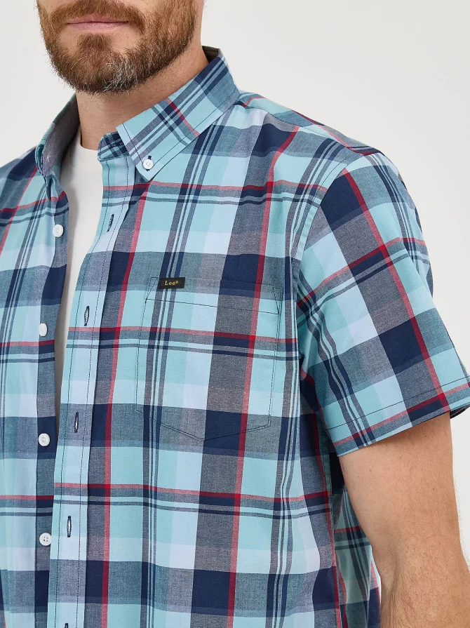 Men's One Pocket Plaid Button Down Shirt - Image 3