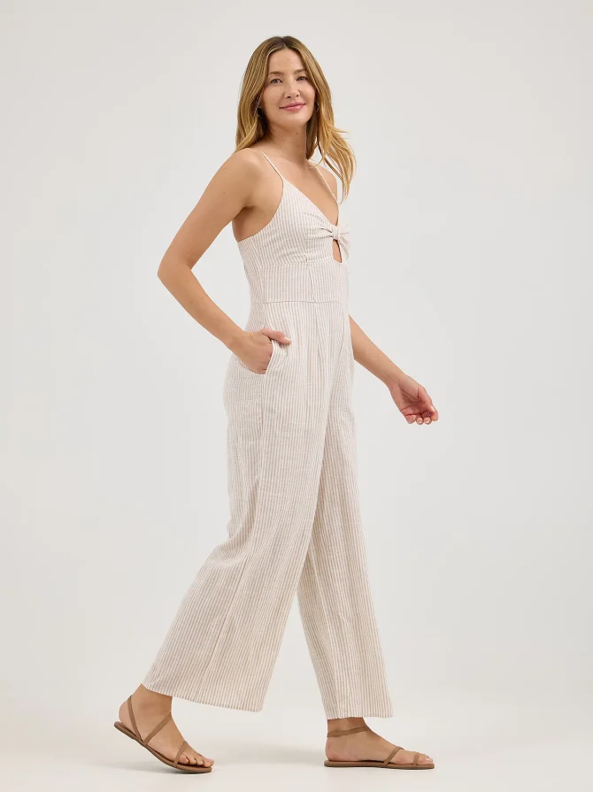 Women's Knot Front Tank Jumpsuit - Image 3