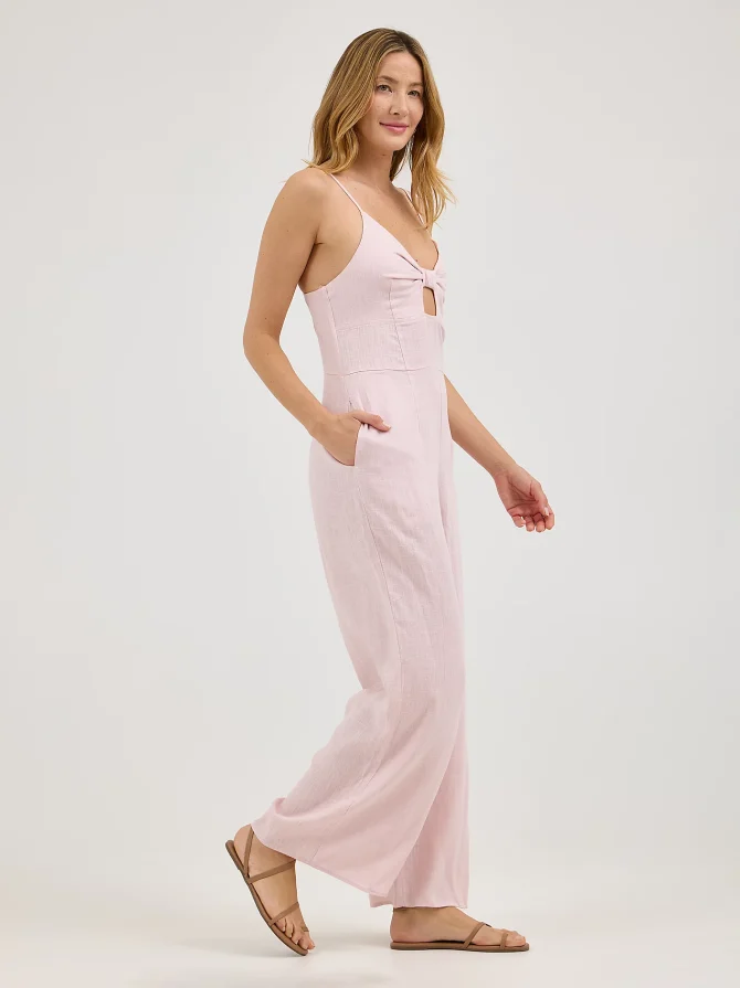 Women's Knot Front Tank Jumpsuit - Image 3