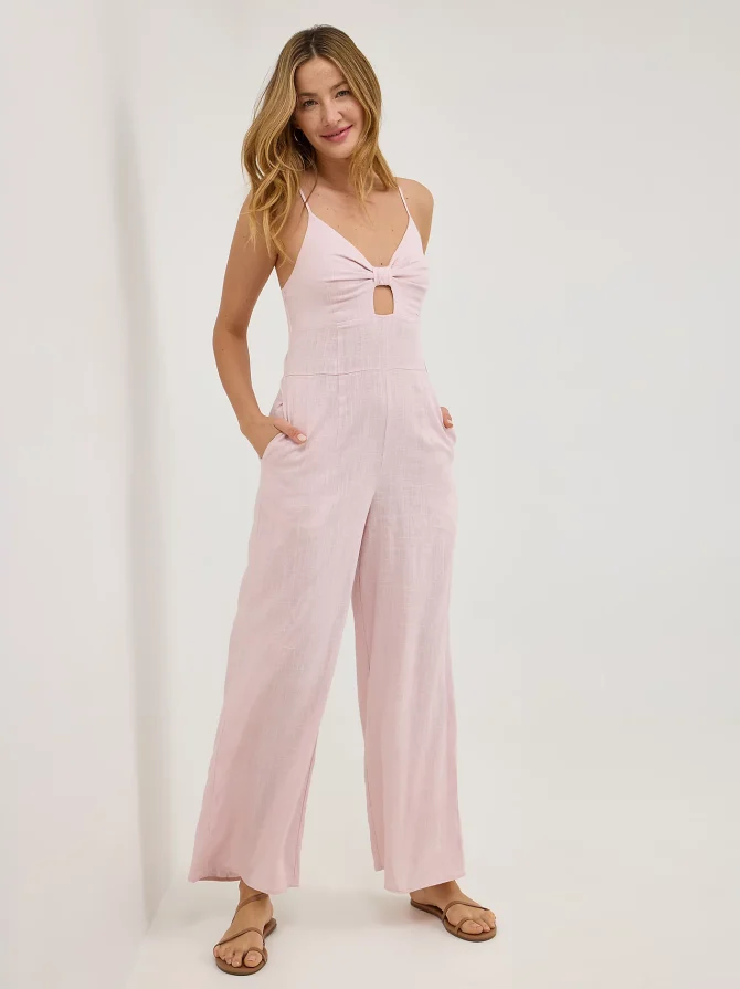Women's Knot Front Tank Jumpsuit - Image 5
