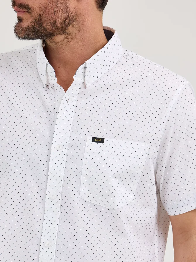 Men's Short Sleeve Print Button Down Shirt - Image 3
