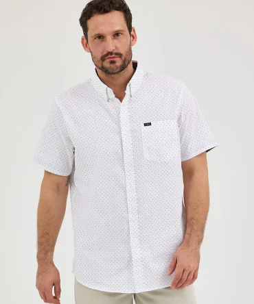 Men's Short Sleeve Print Button Down Shirt