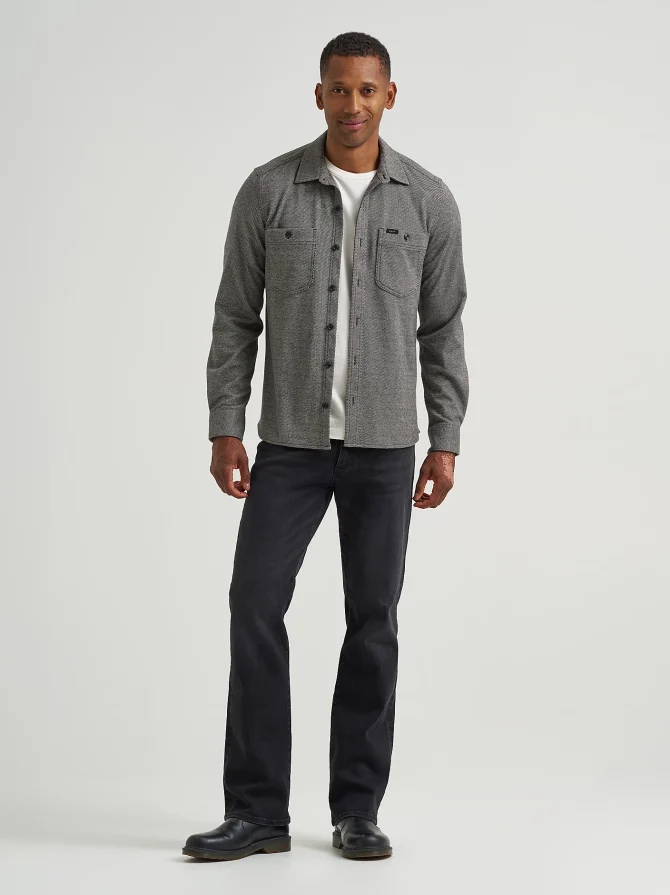 Men's Brushed Knit Shop Shirt - Image 4