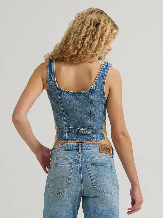 Women's Back Buckle Denim Tank - Image 3