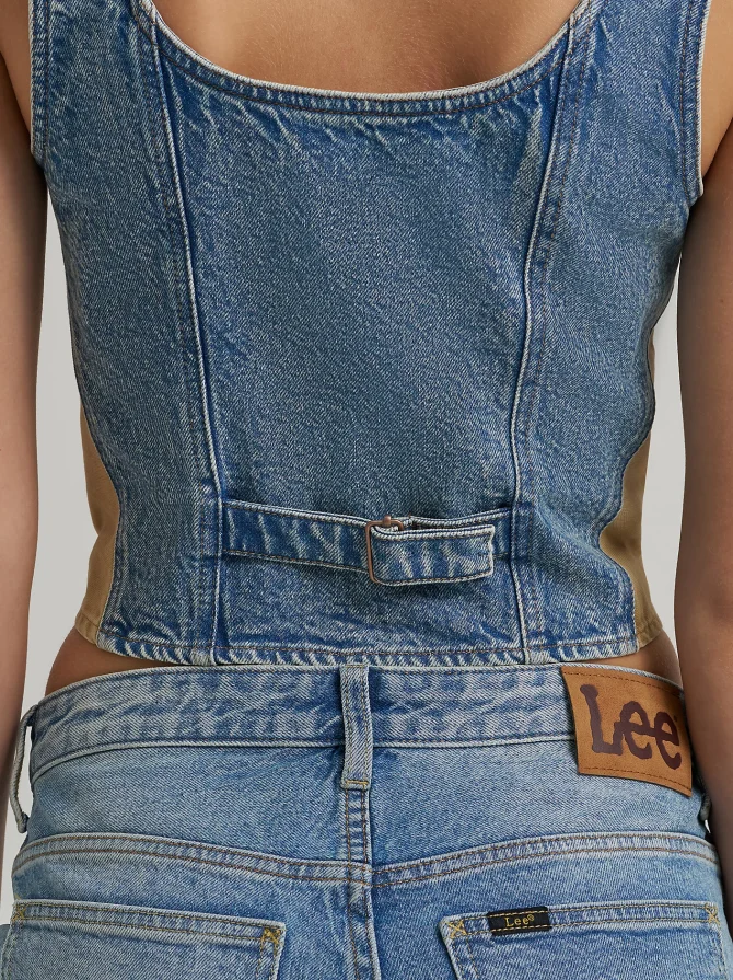 Women's Back Buckle Denim Tank - Image 5