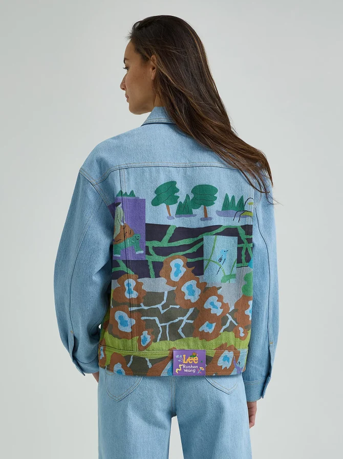 Women's Lee® x Ruohan Wang Rose Garden Print Denim Rider™ Jacket - Image 4